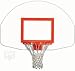 35" x 54" Front-Mount Steel Fan-Shape Backboard with Orange Target and Border