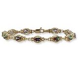 Oval-Cut Mystic Topaz Gemstone Tennis Bracelet