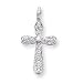 14k White Gold Diamond Filigree Cross Pendant