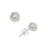 Sterling Silver 7mm White Fresh Water Pearl Stud Earrings