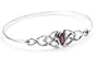 Sterling Silver Amethyst Celtic Bangle Cuff Bracelet
