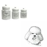 Bichon Frise Canister Set, Porcelain by Rosalinde