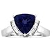 14k White Gold Trillion Tanzanite and Diamond Ring 3.53 TCW
