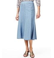 Classic Collection Pure Cotton Panelled Denim Skirt