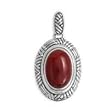 .925 Silver & Carnelian Oval Drop Pendant