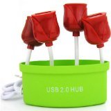 Romantic Rose USB 2.0 4-Port Ultra Mini Hub, Green Base