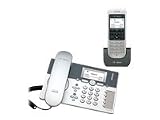 T-Com Sinus PA102 Plus 1 Schnurloses Komplettset (Komforttelefon, Anrufbeantworter, Mobilteil, Ladeschale) silber