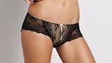 Elle Macpherson Intimates Dentelle French Knicker Boyshort - Jet/Vintage Cream - Small