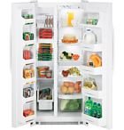 Review GE  / GE GSS20DBTWW 19.9 cu. ft. Side-by-Side Refrigerator with 3 Wire Shelves, Gallon Door Storage and Upfront Dial Temperature Controls: White