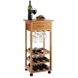 IMAGE OF Wine Cart with Glass Rack, Drawer, Holds 9 Bottles