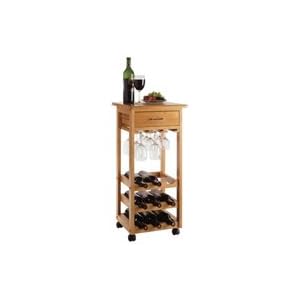 Light Oak Wine Cart by