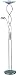 Contemporary Chrome/Blue Gooseneck Reading Torchiere Floor Lamp