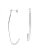 Italian Sterling Silver Polished Square Edge J-Shape Earrings
