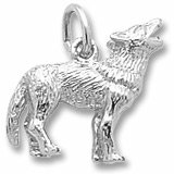 Wolf Charm in White Gold