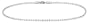 14k White Gold 1.8mm Diamond-Cut Ball Chain Anklet, 9.5"