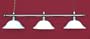 59" Steel Finish Pool Table Light lamp White Shades