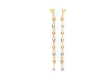 14k Tricolor Gold Dangling Earrings