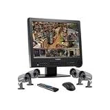 Lorex L19WD804321 19-Inch LCD 8-Channel Surveillance System with 4 High-Resolution Color Cameras and 320 GB Hard Drive with H.264 Compression (Black)