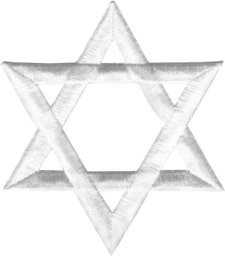 Star Of David - White - Embroidered Sew or Iron on Patch