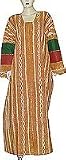 Plus Size Evening Wear - Womens Cotton Caftan Gowns Multicolored Size 4X-L (kftn837d)