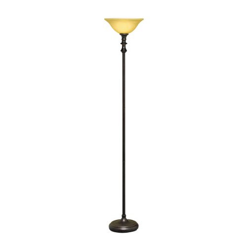 Kichler Lighting 76130 Clayton 71-Inch Portable Torchiere, Bronze with Beige Marble Swirl Glass