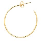 14k Gold Polished 1.00mm Lightweight Tube J-Hoop Earrings 23mm Diameter