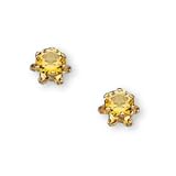 14K Yellow Gold Teens November Birthstone Stud Earrings (Pair)