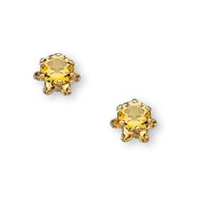 14K Yellow Gold Teens November Birthstone Stud Earrings (Pair) by A Great Jewelry Co.