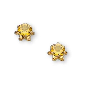 Childrens Toyshop  Jewelry : 14K Yellow Gold Teens November Birthstone Stud Earrings (Pair)