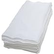 12 X WHITE 100% COTTON MUSLIN SQUARES BY JUNIOR JOY , SIZE: 70 X 70CM