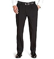 Crease Resistant Twin Pleat Turn-Up Trousers with Active Waistband