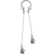 Skeleton Hands Dangle Horse Shoe Circular Barbell