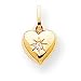 14k CZ Heart Charm