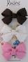 Posies Accessories Neapolitan Bitty Grosgrain Hair Bow Set (Pink/Antique White/Brown)