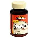 SunVite Caplets Multivitamin Supplement Caplets With Lutein, By Sundown - 130 Caplets