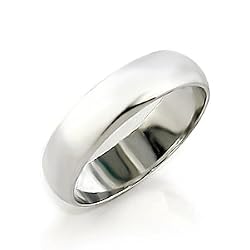 Rhodium Plated Brass Band, Sizes: 5-13