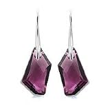 Swarovski - Violet Crystal 925 Boucles d'oreilles en argent sterling