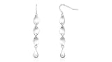 Dangling Oval Discs and Tear Drop Earrings Sterling Silver