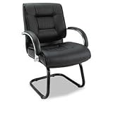 Alera RV43LS10C Ravino Big & Tall Series Chair, 250 LB Capacity, Black Leather, Chrome Trim