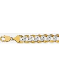 13mm White Pave Light Flat Cuban Chain 24"