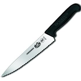 Click here to buy Chef S, Wavy, Black Fibrox, 7.5 In. by Victorinox.