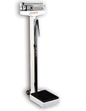 Detecto Mechanical Eye-Level Dual Pysician Scale with Height Rod + Wheels, Model 338, in Lb + Kg