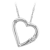 10kt. White Gold, 1/20 ct. Diamond Heart Pendant