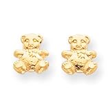 Sardelli - 14kt Gold Polished Teddy Bear Post Earrings