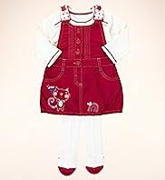 3 Piece Cotton Rich Cat Pinafore Outfit