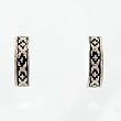 Southwestern Native American Dainty Apache Cross Hoop Earrings in Sterling Silver and 14 kt. Gold by M. M. Rogers, #11374