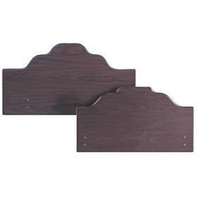 Custom Head and Footboards: Curved Broken Pediment Solid Wood Headboard and Drop-Edge Solid Wood Fo