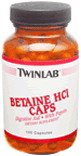 Betaine HCL w/Pepsin 100 Caps 10/2 grains -Twin Lab