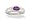 14K White Gold Genuine Oval Amethyst and Diamond Ring - Size 4