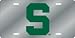 Michigan State Spartans Silver Laser Cut License Plate - SET OF 6 - Sports Merchandise